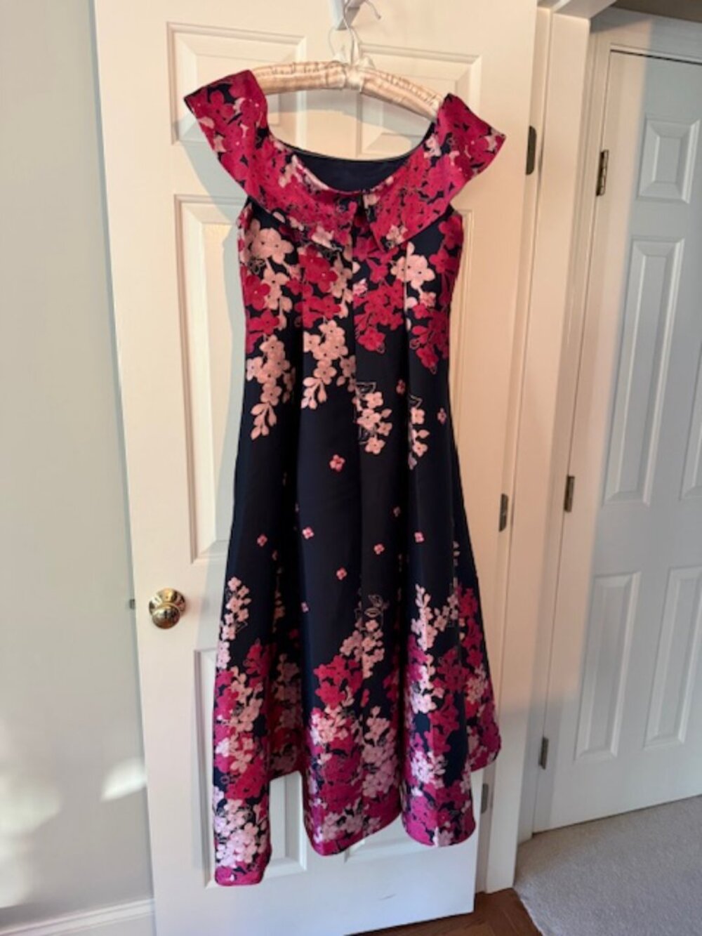 Adrianna Papell Floral Off-the-shoulder Dress, Size 10 - Picture 14 of 15